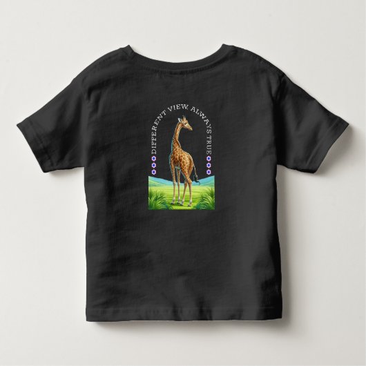 tall standing giraffe トドラーTシャツ (裏面)