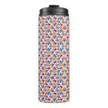 Tall tumbler with a vibrant geometric pattern