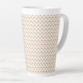 Tall white mug with a small red-and-green heart  カフェラテマグ (右アングル)