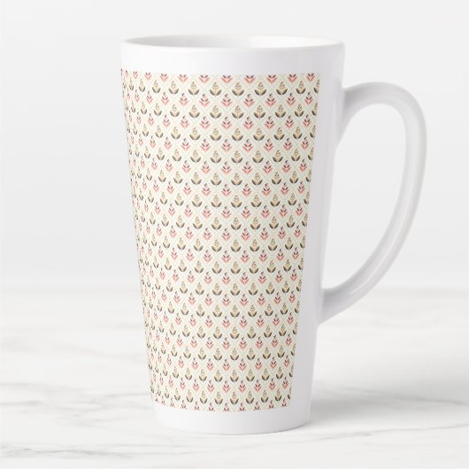 Tall white mug with a small red-and-green heart  カフェラテマグ (右)