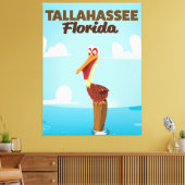 Tallahassee Florida漫画旅行ポスター キャンバスプリント (インサイチュ (リビング))