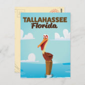 Tallahassee Florida漫画旅行ポスター ポストカード (正面/裏面)