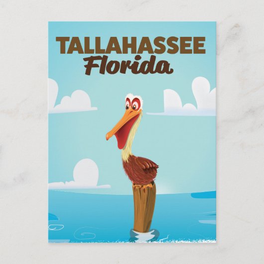 Tallahassee Florida漫画旅行ポスター ポストカード (正面)