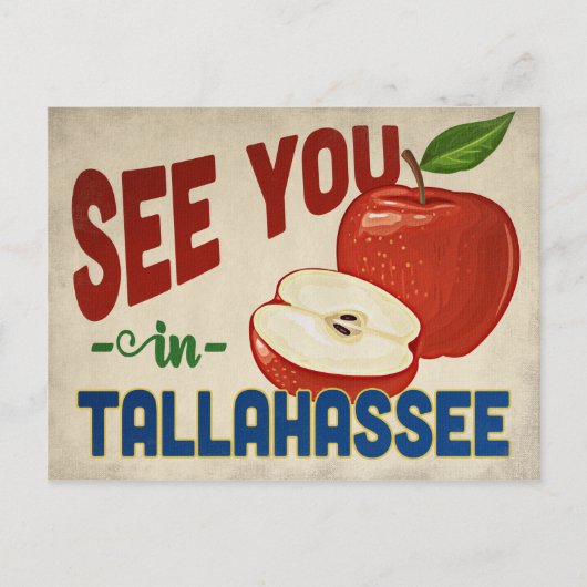Tallahassee Florida Apple – ヴィンテージ旅行 ポストカード (正面)