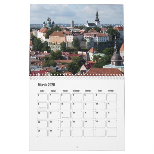 Tallinn-Estonia Calendar カレンダー (3月 2026)
