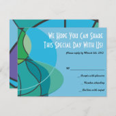 Tallisのバーの(ユダヤ教の)バル・ミツバーの応答カードを持つ抽象的な男の子 出欠カード (正面/裏面)