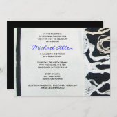 Tallit Tallisのバーのバルミツワーの招待状の招待 招待状 (正面/裏面)