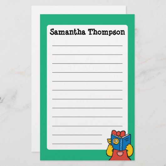 Tallulahはおもしろいな顔を作ります 便箋 (正面/裏面)