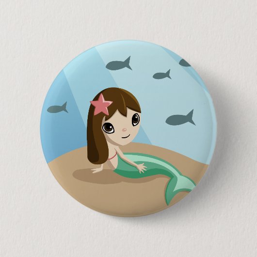 Tallulah人魚ボタン 缶バッジ (正面)