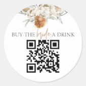 TALLULAH Terracotta買新婦A Drink QR Code ラウンドシール (正面)