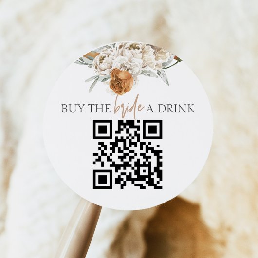 TALLULAH Terracotta買新婦A Drink QR Code ラウンドシール
