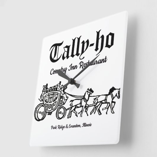 Tally-Ho Restaurant, Park Ridge & Evanston, IL スクエア壁時計 (傾斜)