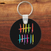 Tally Marks 6 7 Numbers Funny Six Seven 67 Meme Ge キーホルダー (正面)