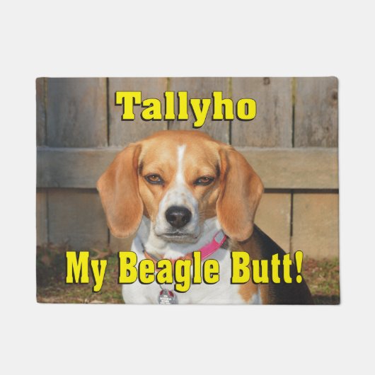 Tallyho私のビーグル犬のお尻! 気難しいビーグル犬 ドアマット (正面)