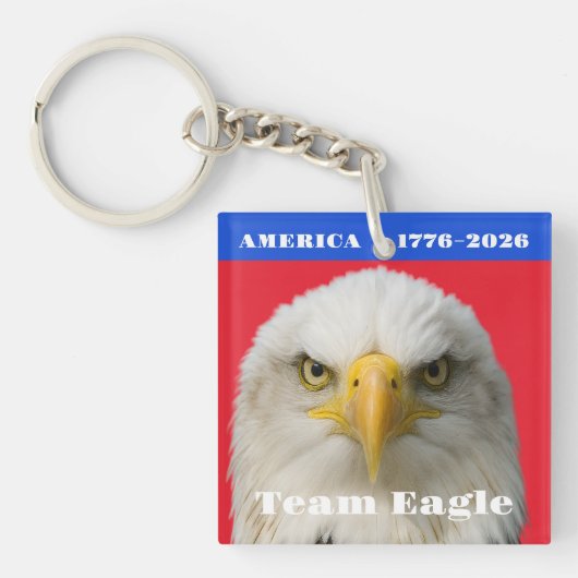 Talons Up! 1776–2026 Eagle • Double-Sided Pride キーホルダー (正面)