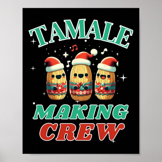 Tamale Making Crew Mexican Food Family Matching ポスター (正面)