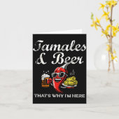 Tamales &amp; Beer Funny Tamale Season Mexican Chr カード (黄色い花)