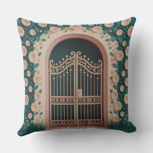 Taman Gate Relief 3D Batik Motif クッション (裏面)