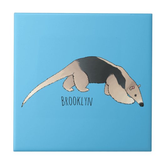 Tamandua cartoon illustration タイル (正面)