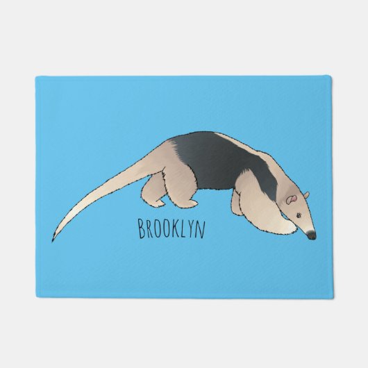 Tamandua cartoon illustration ドアマット (正面)