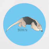 Tamandua cartoon illustration  ラベル (デザイン2)