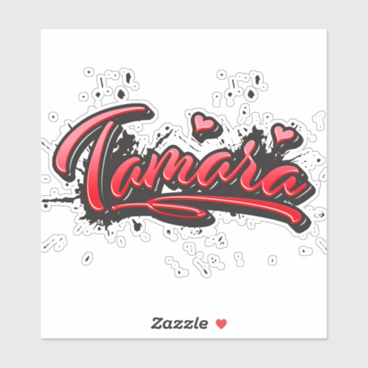 Tamara red Heart Graffiti Aufkleber Sticker シール (シート)