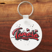 Tamara red Heart Graffiti Schlüsselanhänger キーホルダー (正面)