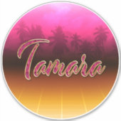 Tamara Vorname Name golden pink Aufkleber Sticker シール (正面)