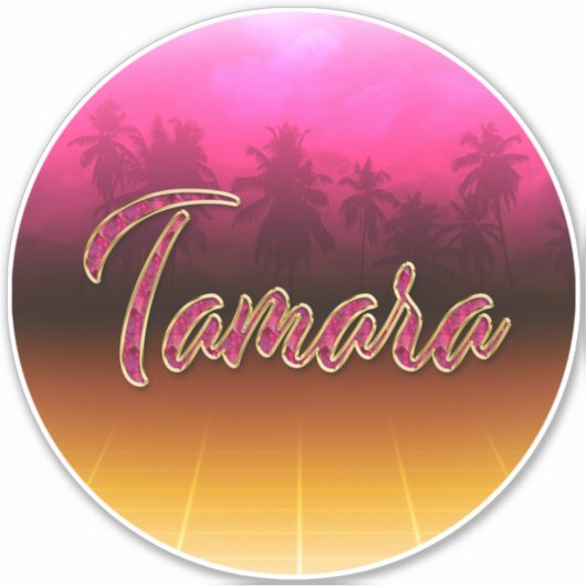Tamara Vorname Name golden pink Aufkleber Sticker シール (正面)
