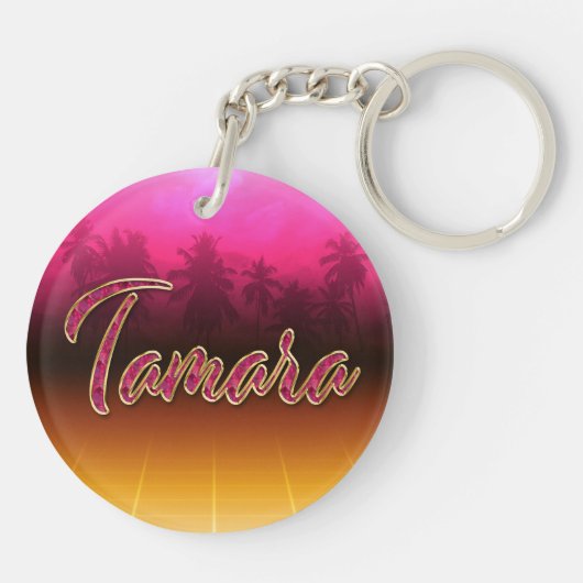 Tamara Vorname Name golden pink Schlüsselanhänger キーホルダー (裏面)