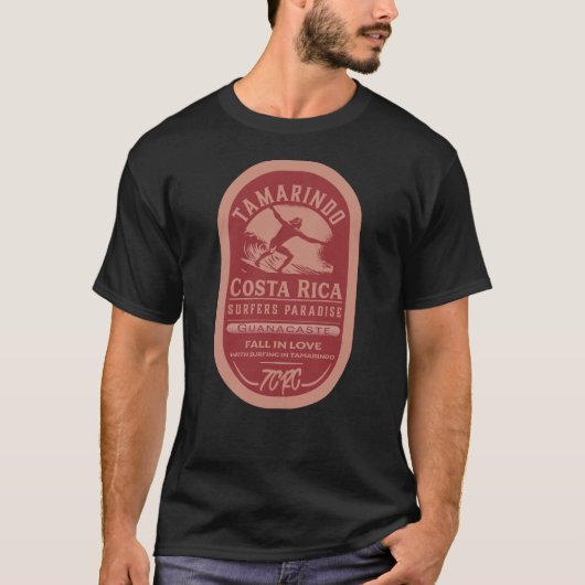 Tamarindo Costa Rica Surf Label Vintage Tシャツ (正面)