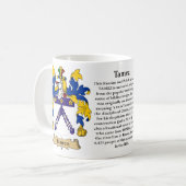 Tamez家族の紋章付き外衣 コーヒーマグカップ (正面左)