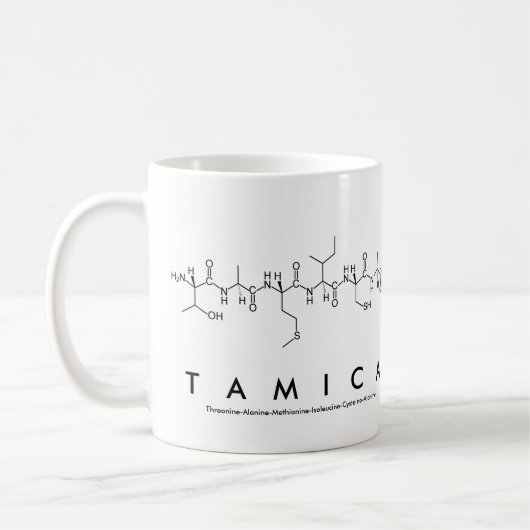 Tamicaペプチド名mug コーヒーマグカップ (左)
