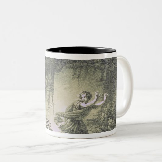 Taminoは巨大な蛇によって追求しました ツートーンマグカップ (正面右)