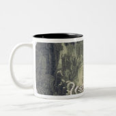 Taminoは巨大な蛇によって追求しました ツートーンマグカップ (左)