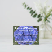 TamiraZDesigns ブルーハイドレンジア ビジネスカード (スタンド正面)