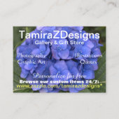 TamiraZDesigns ブルーハイドレンジア ビジネスカード (正面)