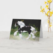 Tamlin馬グリーティングカード カード (黄色い花)