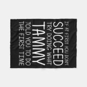 Tammy Gift Name D Birthday Funny Christmas Joke フリースブランケット (正面(横))