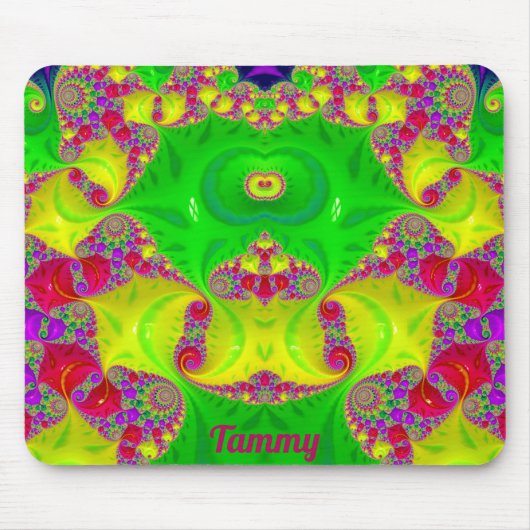 TAMMY to Zany Hot Cerise, Yellow, Red and Green マウスパッド (正面)