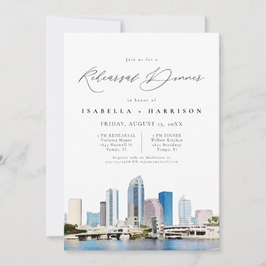 TAMPAウォーターカラースカイラインフロリダリハーサルディナー 招待状 (正面)