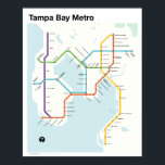 Tampa Bay Metro - Fantasy Subway Map, Tampa, FL. ポスター<br><div class="desc">Tampa, Florida doesn't have a subway system, but if it did it might look like this. With a population over 3.1MM, Tampa–St. Petersburg–Clearwater is the 18th largest metro in the U.S. and the hip, urban heart of Florida’s Gulf coast. Popular stops on this Tampa Bay "subway" system include tourist destinations...</div>