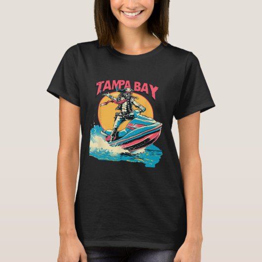 Tampa Bay Pirate Florida Jetski Boating Funny Gasp Tシャツ (正面)