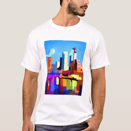 Tampa Bay Skyline Moonrise Tシャツ (正面)