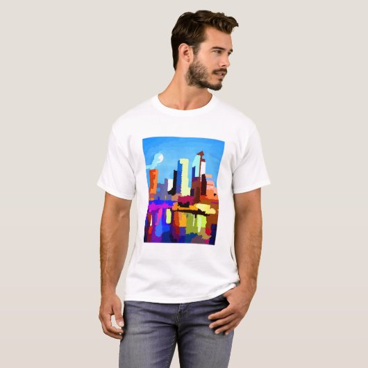 Tampa Bay Skyline Moonrise Tシャツ (正面フル)