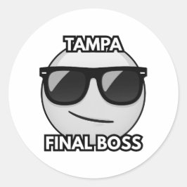 Tampa Final Boss Cool Emoji Sticker ラウンドシール
