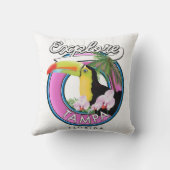 Tampa Floridaレトロロゴの探索 クッション (裏面)