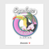 Tampa Floridaレトロロゴの探索 シール (シート)