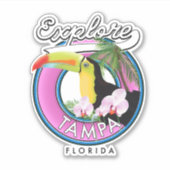 Tampa Floridaレトロロゴの探索 シール (正面)