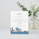 TAMPA FLORIDA水彩スカイライン詳細カード 招待状 (スタンド正面)